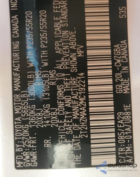 2021 Lexus Rx 350 из США, поврежденный, VIN 2T2HZMAA2MC192214